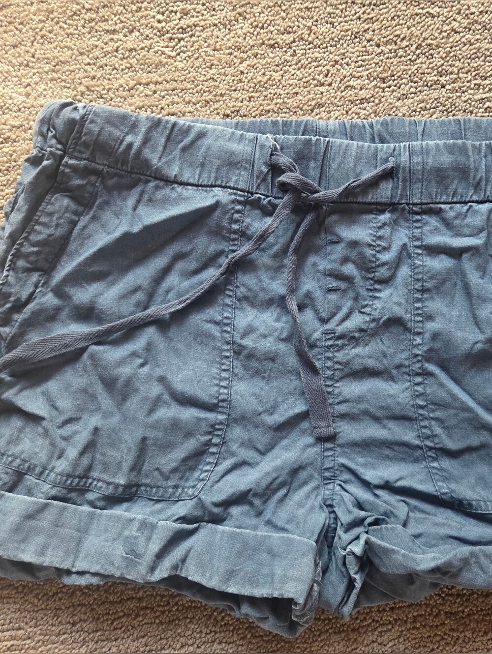 cloth & stone Slate Blue High-Rise Drawstring Shorts